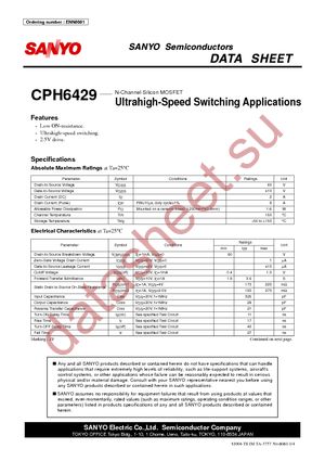 CPH6429-TL-E datasheet  